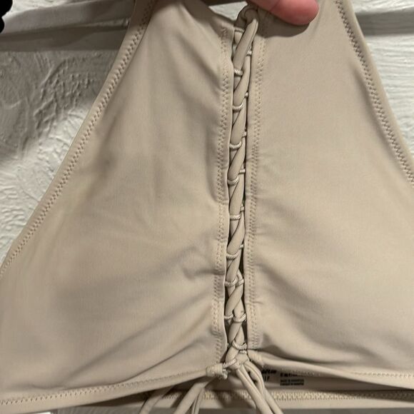 Aerie Swim Sand / Nude Halter Bikini Top Size Small - Picture 3 of 6